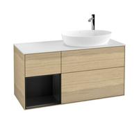 Villeroy & Boch V&B Meuble sous lavabo Finion 120 cm, blanc mat, façade bleue mate, poignée ven Quantité:1