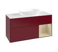 Villeroy & Boch V&B Meuble sous lavabo Finion 120 cm, blanc mat, porte coulissante, poignée métal Quantité:1