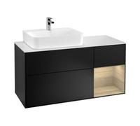 Villeroy & Boch V&B Meuble sous lavabo Finion 120 cm, blanc mat, rangement droit, bleu mat laqué Quantité:1