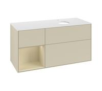 Villeroy & Boch V&B Meuble sous lavabo Finion 120 cm, blanc mat, rangement simple gris mat laqué, gris graphite mat laqué Quantité:1