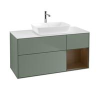 Villeroy & Boch V&B Meuble sous-lavabo Finion 120 cm, blanc mat, réglette chêne, poignée laquée Quantité:1