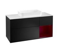 Villeroy & Boch V&B Meuble sous lavabo Finion 120 cm, blanc mat, réglette droite Peo, bleu mat Lac Quantité:1