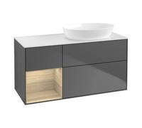 Villeroy & Boch V&B Meuble sous lavabo Finion 120 cm, blanc mat, réglette Oa ven, anthracite m Quantité:1