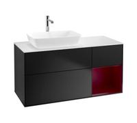 Villeroy & Boch V&B Meuble sous lavabo Finion 120 cm, blanc mat, tiroir avec laque bleue Quantité:1