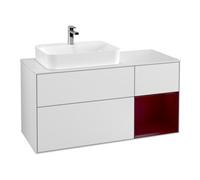 Villeroy & Boch V&B Meuble sous lavabo Finion 120 cm, blanc mat, tiroir droit Peo, blanc mat laqué Quantité:1