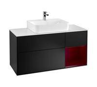 Villeroy & Boch V&B Meuble sous-lavabo Finion 120 cm, blanc mat, tiroir droit Peo, bleu mat laqué Quantité:1