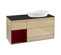 Villeroy & Boch V&B Meuble sous lavabo Finion 120 cm, bleu clair, porte coulissante, laqué, ouverture venetienne Quantité:1