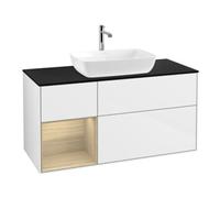 Villeroy & Boch V&B Meuble sous lavabo Finion 120 cm, bleu clair, réglette Oa ven, blanc brillant. Lac Quantité:1