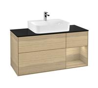 Villeroy & Boch V&B Meuble sous lavabo Finion 120 cm, bleu, porte coulissante droite, ouverture à pression Quantité:1