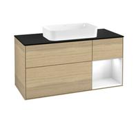 Villeroy & Boch V&B Meuble sous lavabo Finion 120 cm, éclairage mural, blanc brillant, laqué, ouverture à bouton-poussoir Quantité:1