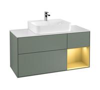 Villeroy & Boch V&B Meuble sous lavabo Finion 120 cm, éclairage mural, placage bois m, réglette or m, huile m laque Quantité:1