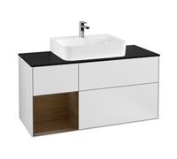 Villeroy & Boch V&B Meuble sous lavabo Finion 120 cm, Pl b m, Étagère gauche, blanc mat Lac Quantité:1