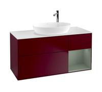 Villeroy & Boch V&B Meuble sous-lavabo Finion 120 cm, pl blanc mat, rég olive mat laqué, poignée m Quantité:1