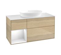 Villeroy & Boch V&B Meuble sous lavabo Finion 120 cm, Pl blanc mat, Réglette globale blanc laqué, Oa ven Quantité:1