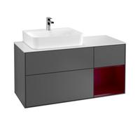Villeroy & Boch V&B Meuble sous-lavabo Finion 120 cm, pl blanc mat, tiroir droit Peo, anthracite mat Quantité:1