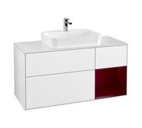 Villeroy & Boch V&B Meuble sous-lavabo Finion 120 cm, placage blanc, tiroir droit Peo, laqué blanc brillant Quantité:1