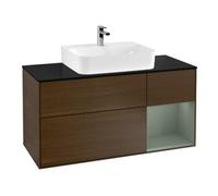 Villeroy & Boch V&B Meuble sous lavabo Finion 120 cm, placage bois, côté droit, olivier mat, laqué, noyer veinée Quantité:1