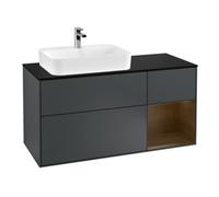 Villeroy & Boch V&B Meuble sous lavabo Finion 120 cm, placage bois, noyer rouge, mat laqué bois Quantité:1