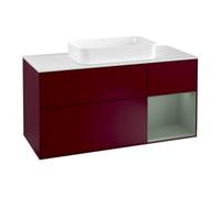 Villeroy & Boch V&B Meuble sous lavabo Finion 120 cm, placage bois, rangement droit, olivier mat, poignée métallique Quantité:1