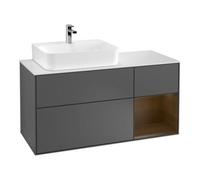 Villeroy & Boch V&B Meuble sous lavabo Finion 120 cm, Plaqué bois, Bord droit, Anthracite mat Quantité:1