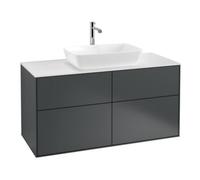 Villeroy & Boch V&B Meuble sous lavabo Finion 120x60,3 cm, pl. de fixation blanc mat, porte bleue mat Lac Quantité:1