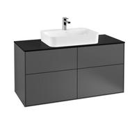 Villeroy & Boch V&B Meuble sous lavabo Finion 120x60,3 cm, plaque d’abattant bleue, anthracite mat Quantité:1