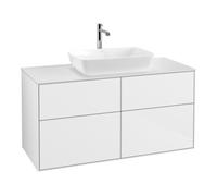 Villeroy & Boch V&B Meuble sous-lavabo Finion 120x60,3 cm, plaque d'habillage blanc, laqué blanc brillant Quantité:1