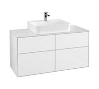 Villeroy & Boch V&B Meuble sous lavabo Finion 120x60,3 cm, plaque d'habillage blanc, laqué blanc brillant Quantité:1