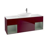 Villeroy & Boch V&B Meuble sous lavabo Finion 160 cm, pl blanc mat, rég olive mat, poignée m Quantité:1