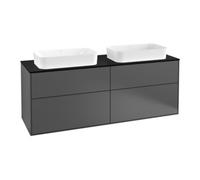 Villeroy & Boch V&B Meuble sous lavabo Finion 160x60,3 cm, plaque d'habillage bleue, anthracite mat Quantité:1