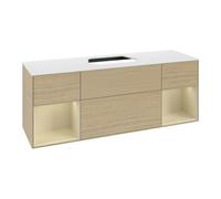 Villeroy & Boch V&B Meuble sous lavabo Finion 160x60, blanc mat, rangement simple grand, laqué, ouverture à la ventilation Quantité:1