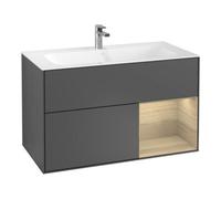 Villeroy & Boch V&B Meuble sous-lavabo Finion Étagère droite Chêne plaqué, anthracite mat Quantité:1