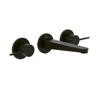 Villeroy und Boch Conum trois trous mitigeur lavabo TVW127002000K5 sans garniture de vidange , montage mural, noir mat