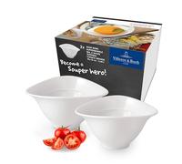 Villeroy & Boch - Vapiano Bol à Céréales Set 2 Pièces Blanc, Garanti Lave-Vaisselle, Compatible Micro-Ondes, Ensemble de Bols à Soupe, Vaisselle, Porcelaine Haut de Gamme