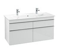 Villeroy & Boch Venticello Élément bas A92901RE, 115,3x59x50,2cm, Verre Glossy White , poignées chromé