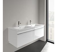 Villeroy & Boch Venticello lavabo 4111DLR1 130x50cm, CeramicPlus blanc, 2 trous robinetterie, trop-plein