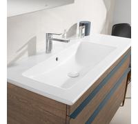 Villeroy und Boch Venticello vasque pour meuble 4134L1RW 100x50cm, pierre blanche C-plus, avec trou pour robinetterie, avec trop-plein, gauche