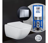 Villeroy & Boch Venticello Pack complet cuvette suspendue et bâti-support neeos,, 4611RLR1+16791CR#SET,