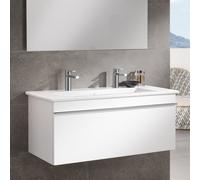 Villeroy und Boch Venticello vasque pour meuble 4104AKRW 100x50cm, pierre blanche C-plus, 2 trous robinetterie, avec trop-plein