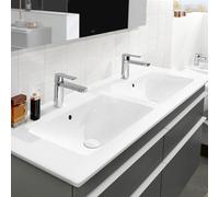 Villeroy und Boch Venticello Villeroy und Boch vasque double 4111DLRW 130x50cm, pierre blanche C-plus, avec trou pour robinetterie, avec trop-plein