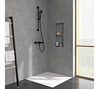 Villeroy & Boch Verve Showers set de douche TVS109007000K5 3 jets, montage mural, noir mat