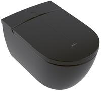 Villeroy & Boch ViClean-I100, WC douche sans rinçage avec siège de WC, DirectFlush, 385x400x595mm, V0E100R7, Couleur: Noir pur CeramicPlus