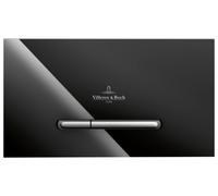 Villeroy & Boch ViConnect plaque de déclenchement pour WC, chasse d'eau à 2 quantités, 253x145x20mm, 922160RB, Couleur: Verre noir brillant