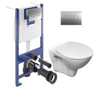 Villeroy & Boch - ViConnect pro S pack WC Bâti Villeroy & Boch + WC suspendu Jika Neo + Abattant + Plaque (ViConnectS-LinePro-1-SP)