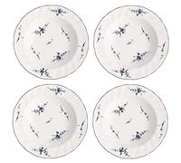 Villeroy & Boch Vieux Luxembourg Lot de 4 assiettes creuses en porcelaine Blanc/bleu 23 cm