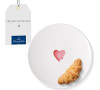 Villeroy & Boch - With Love assiette à dessert/pour le petit-déjeuner Sending Love, porcelaine Premium, assiette à gâteau, assiette à salade, résistant au lave-vaisselle et au four à micro-ondes