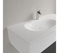 Villeroy et Boch Antao lavabo 4A77L2RW 120x50cm, carré, 1 trou robinetterie, sans trop-plein, pierre blanc C-plus