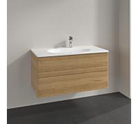 Villeroy und Boch Meuble sous-vasque Antao L05100HN 98,8x50,4x49,6cm, avec structure frontale, chêne miel, avec éclairage