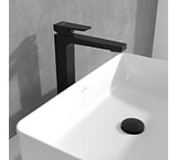 Villeroy et Boch Architectura Square mitigeur lavabo TVW125002000K5 surélevé, avec push-open garniture de vidange , noir mat