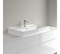 Villeroy und Boch Collaro 4A338GR1 avec trop-plein, fond sablé, 80x47cm, blanc C-plus